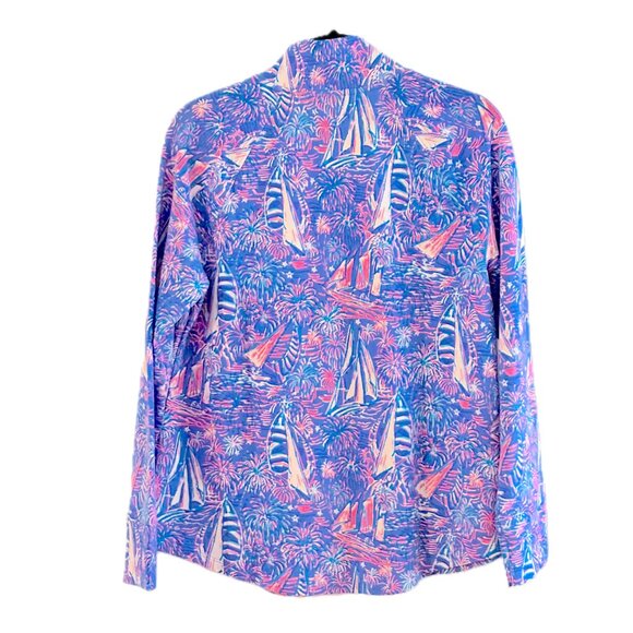 Lilly Pulitzer Skipper Popover Sailabration UPF 50 Luxletic Sz M 1/4 Zip Top NWT - Picture 3 of 7